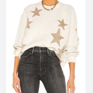 All Saints Star Sweater in cream and gold